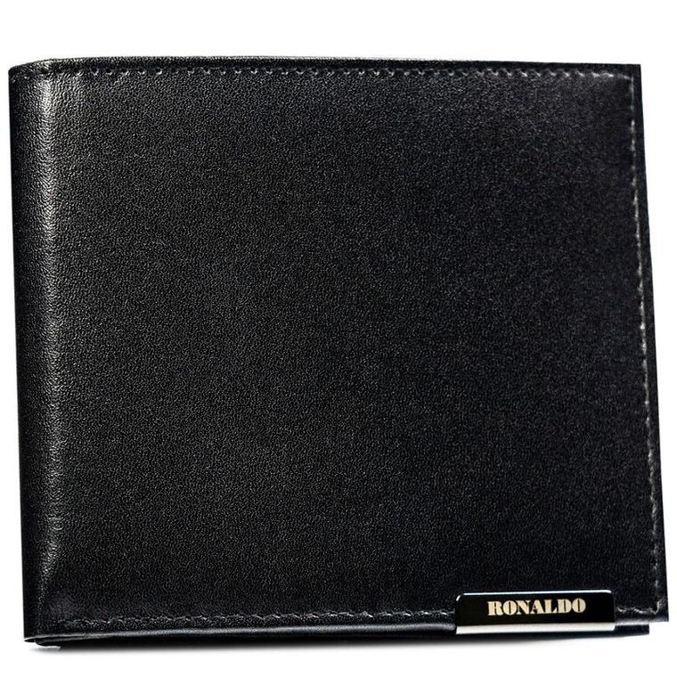 Portfel, czarny, skórzany, Ronaldo