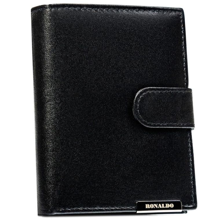 Portfel, czarny, skórzany, Ronaldo