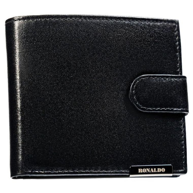 Portfel, czarny, skórzany, Ronaldo