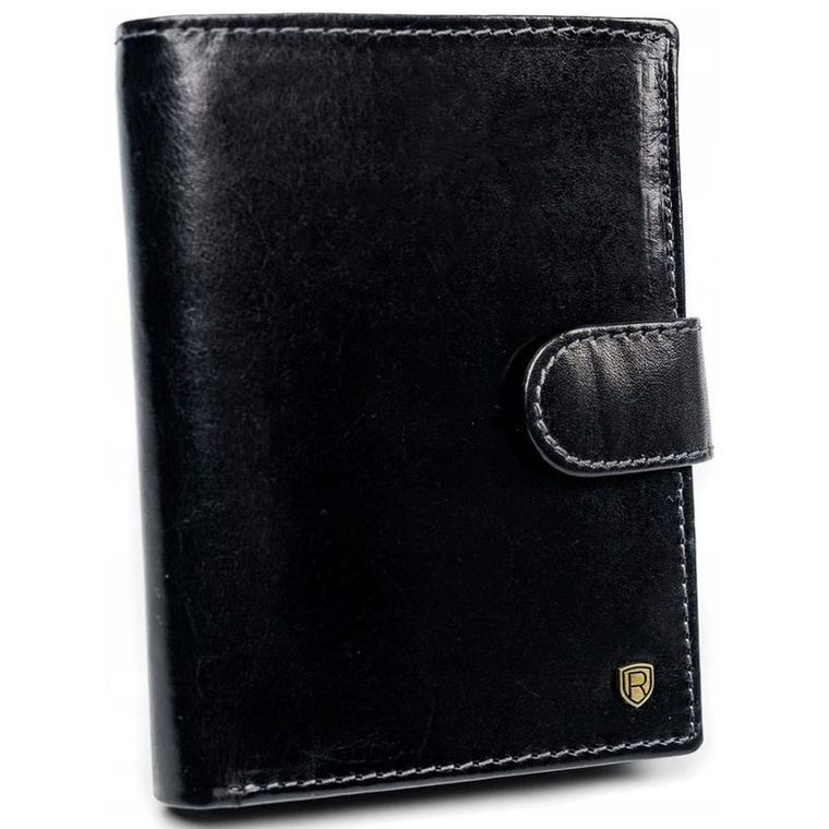 Portfel, czarny, skórzany, Rovicky