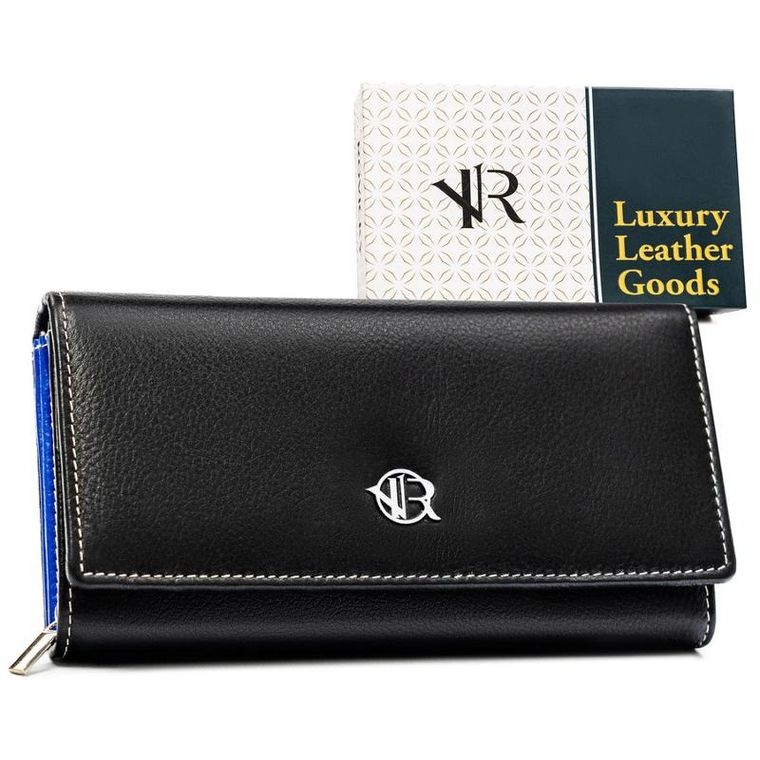 Portfel, czarny, skórzany, Rovicky