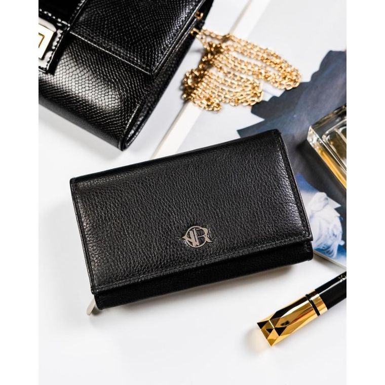 Portfel, czarny, skórzany, Rovicky