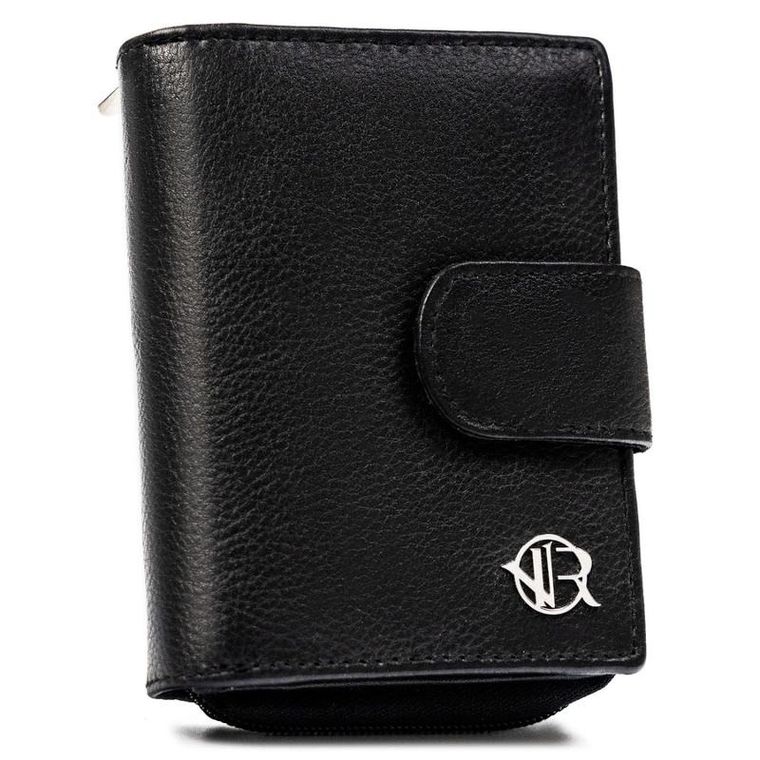 Portfel, czarny, skórzany, Rovicky