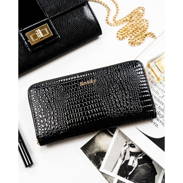 Portfel, czarny, skórzany, Rovicky