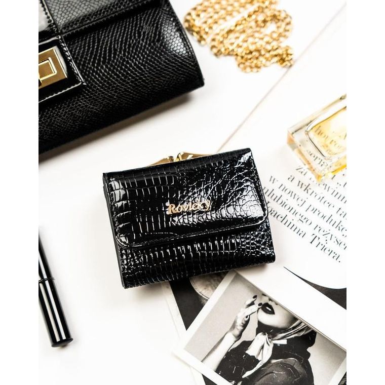 Portfel, czarny, skórzany, Rovicky