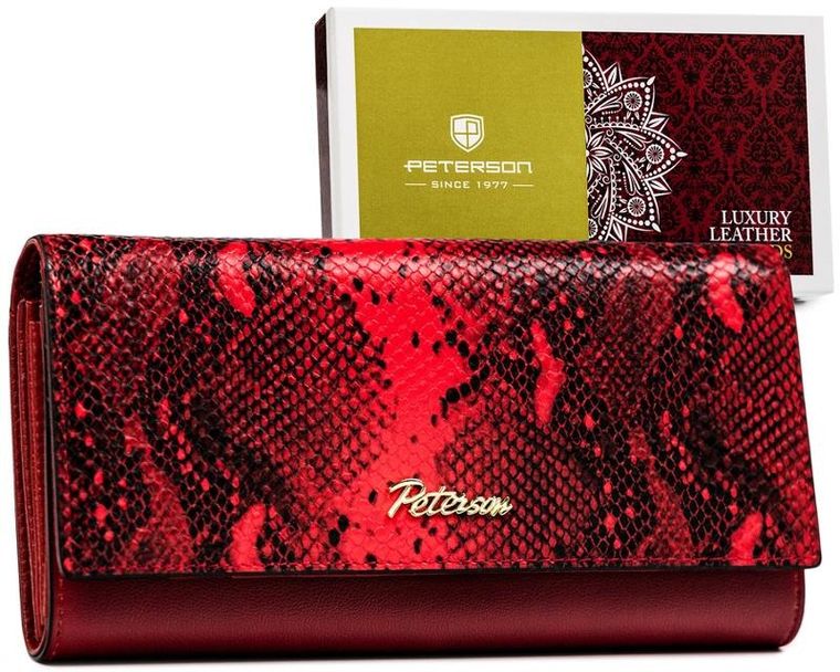 Portfel, czerwony, Peterson