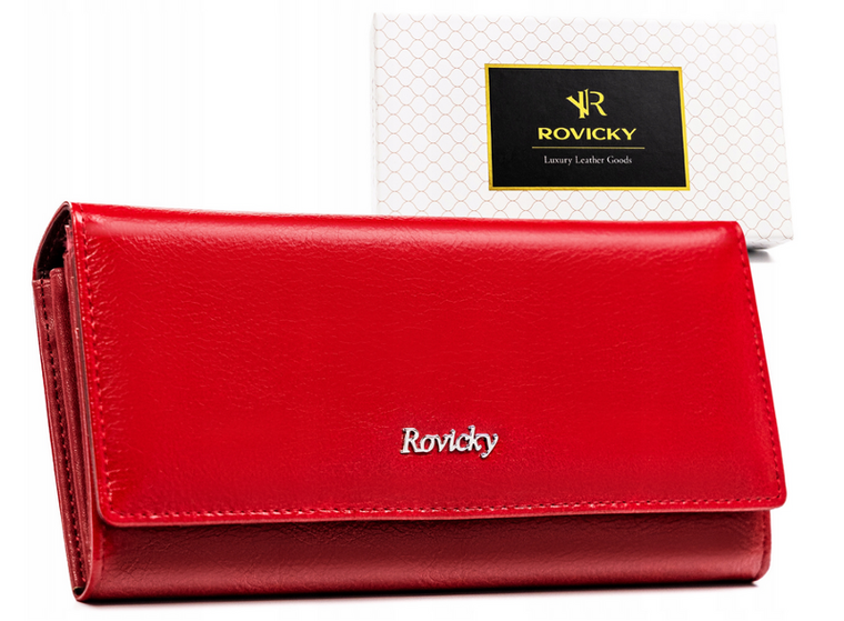 Portfel, czerwony, RFID, Rovicky