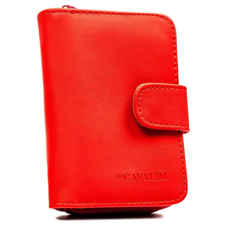Portfel, czerwony, skóra ekologiczna, 4U Cavaldi