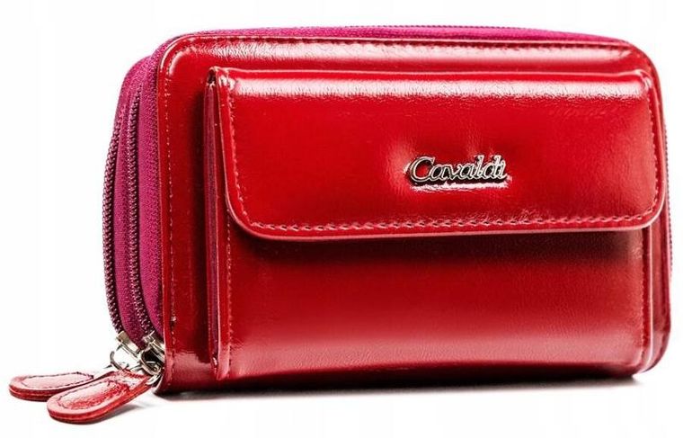 Portfel, czerwony, skóra ekologiczna, Cavaldi