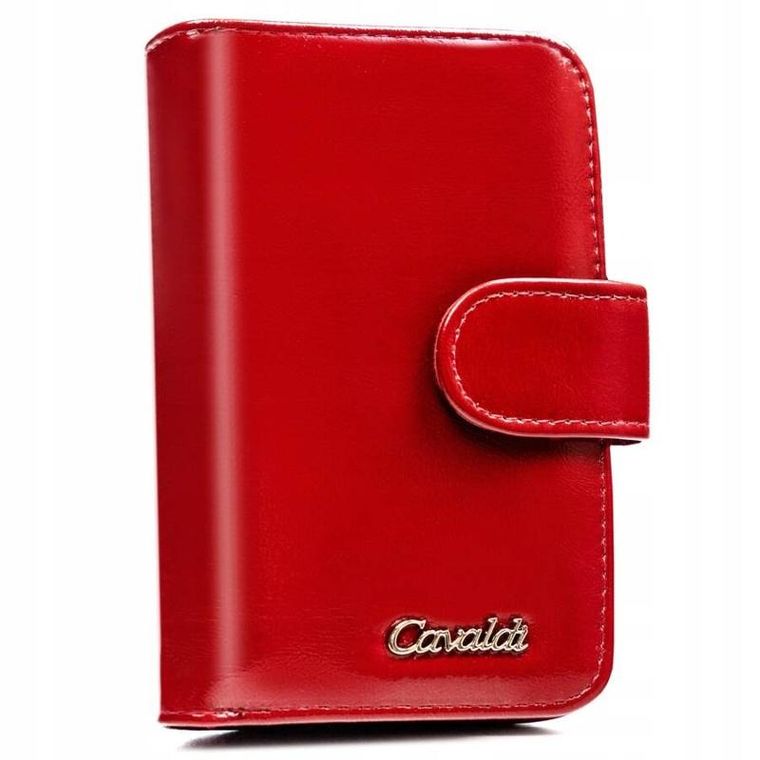 Portfel, czerwony, skóra ekologiczna, Cavaldi