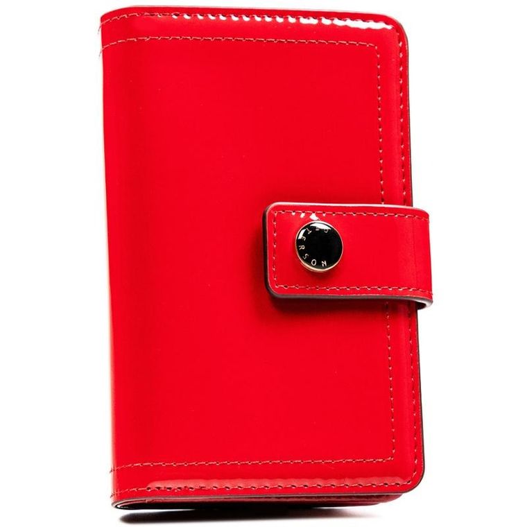 Portfel, czerwony, skóra ekologiczna, Peterson