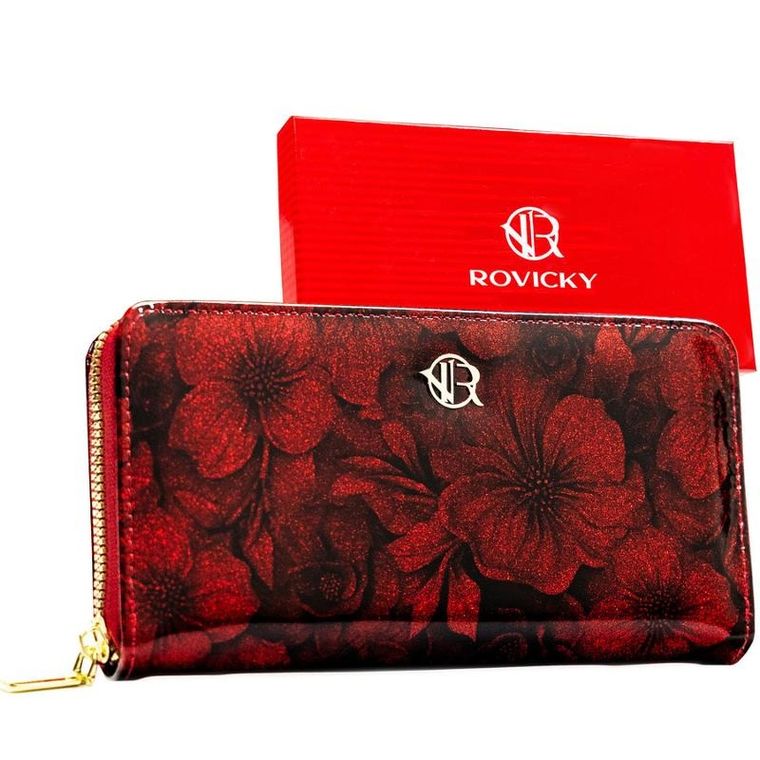 Portfel, czerwony, skóra ekologiczna, Rovicky