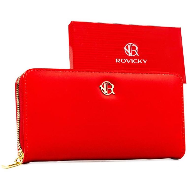 Portfel, czerwony, skóra ekologiczna, Rovicky