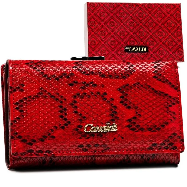 Portfel, czerwony, skóra naturalna i ekologiczna, 4U Cavaldi