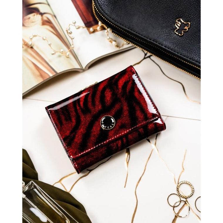 Portfel, czerwony, skóra naturalna i ekologiczna, Peterson