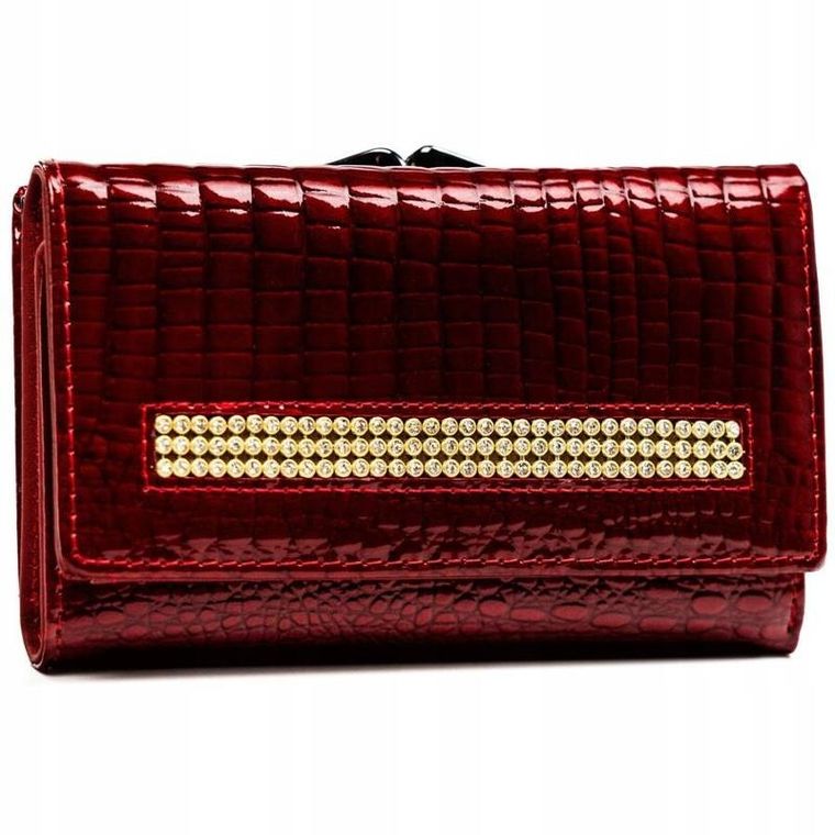 Portfel, czerwony, skórzany, Lorenti