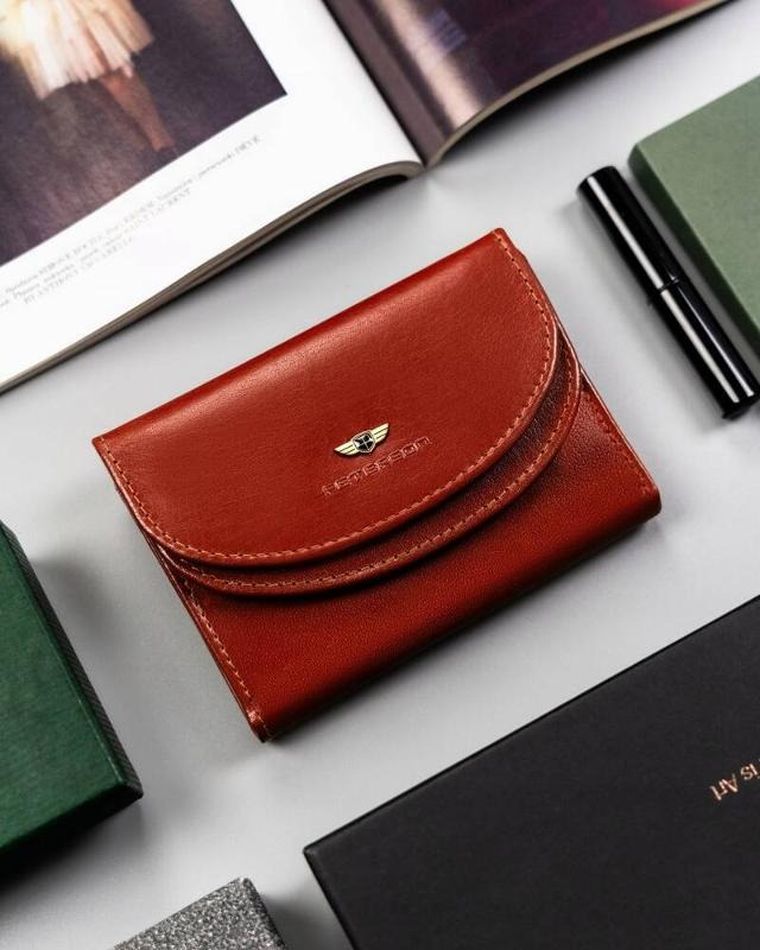 Portfel, czerwony, skórzany, Peterson