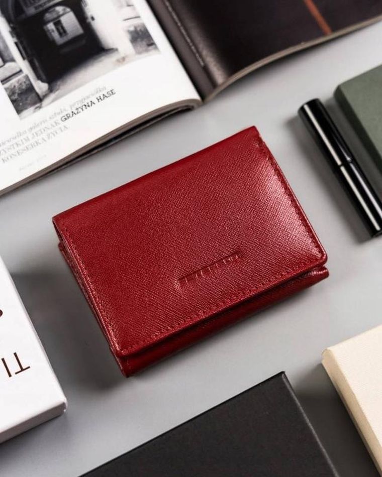 Portfel, czerwony, skórzany, Peterson