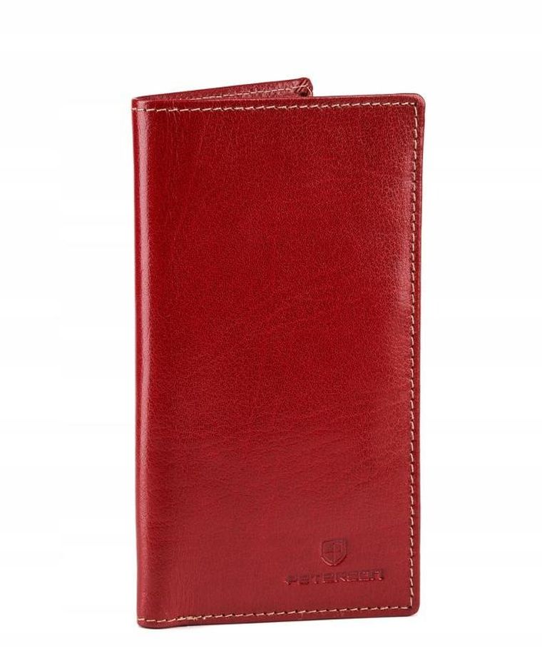 Portfel, czerwony, skórzany, Peterson