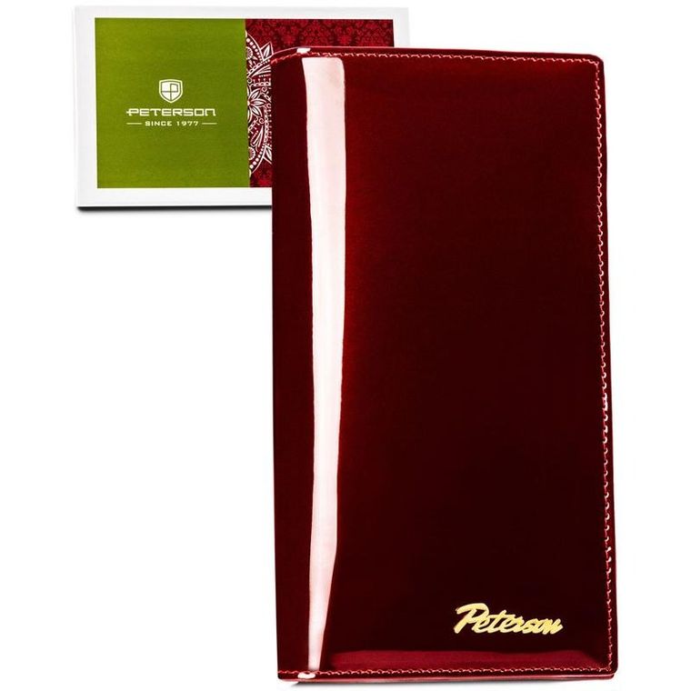 Portfel, czerwony, skórzany, Peterson