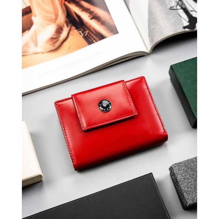 Portfel, czerwony, skórzany, Peterson