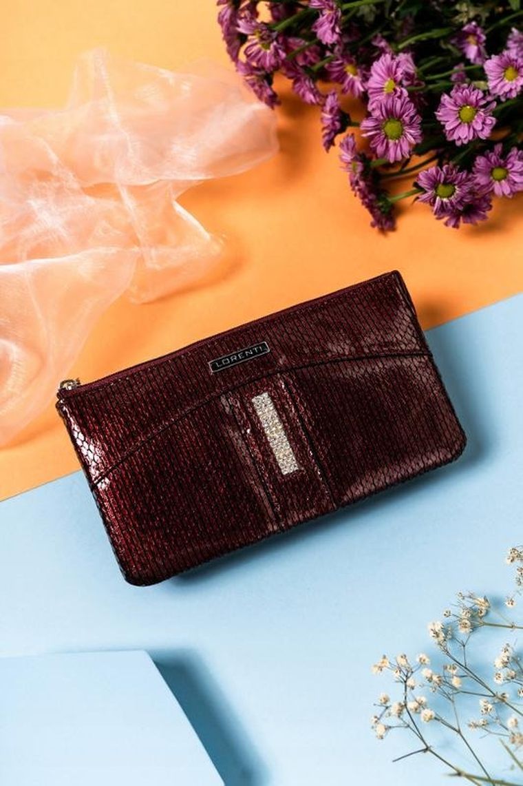 Portfel, czerwony, skórzany, RFID, Lorenti