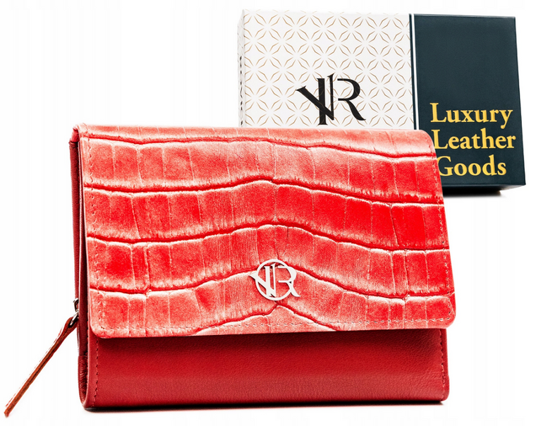 Portfel, czerwony, skórzany, Rovicky