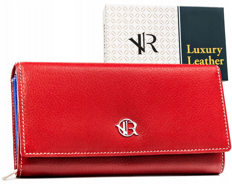 Portfel, czerwony, skórzany, Rovicky