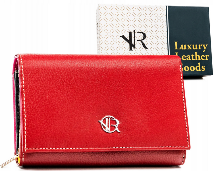 Portfel, czerwony, skórzany, Rovicky