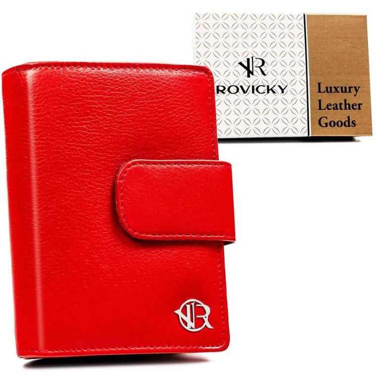 Portfel, czerwony, skórzany, Rovicky