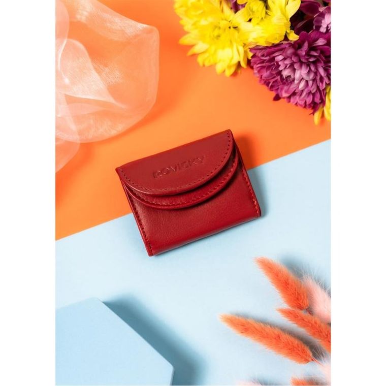 Portfel, czerwony, skórzany, Rovicky