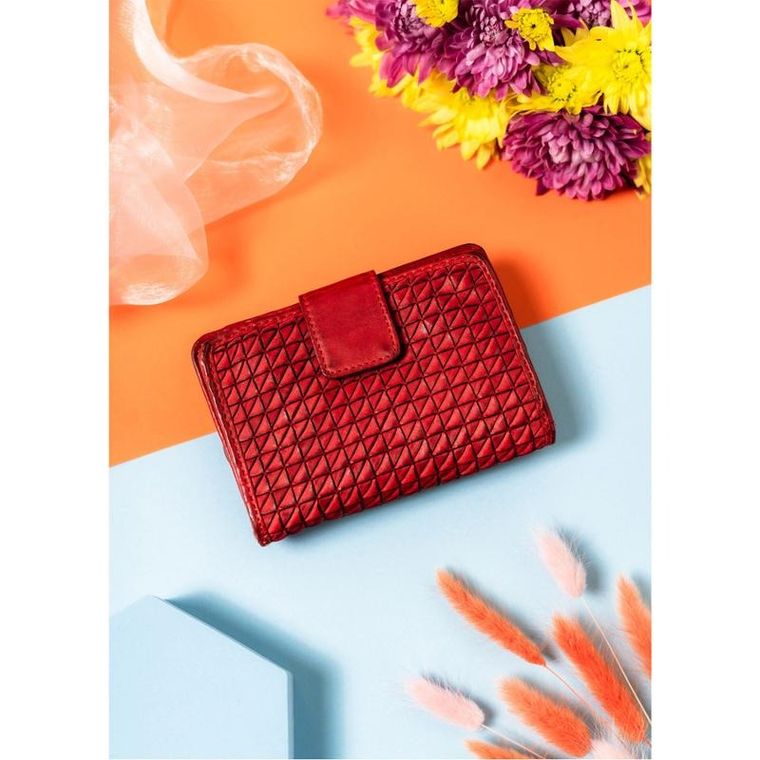 Portfel, czerwony, skórzany, Rovicky