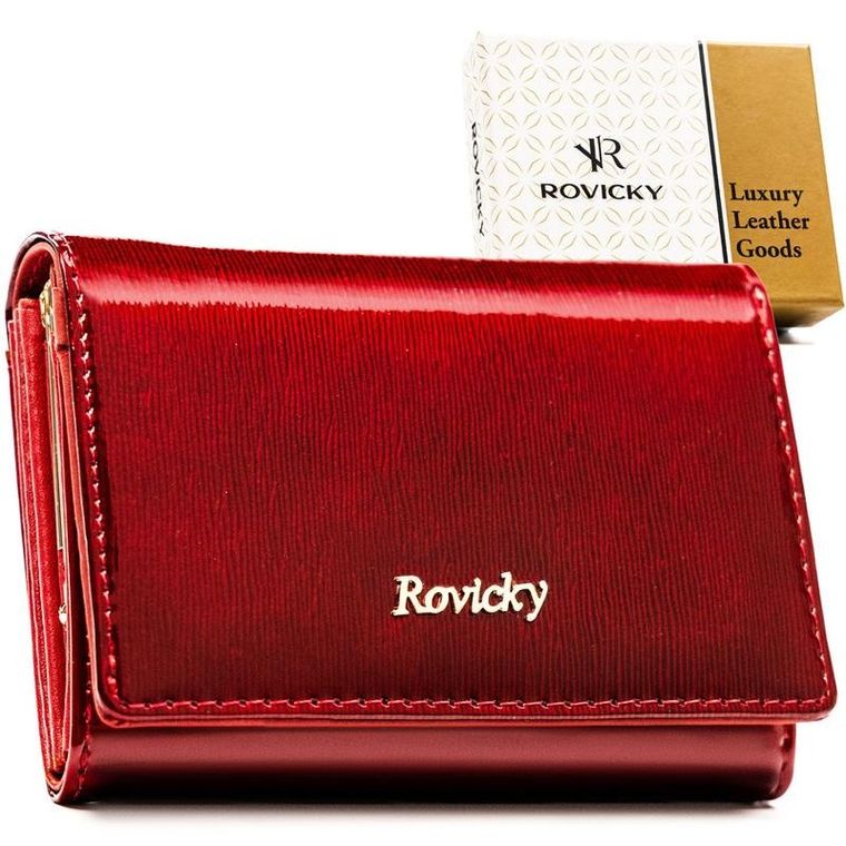 Portfel, czerwony, skórzany, Rovicky
