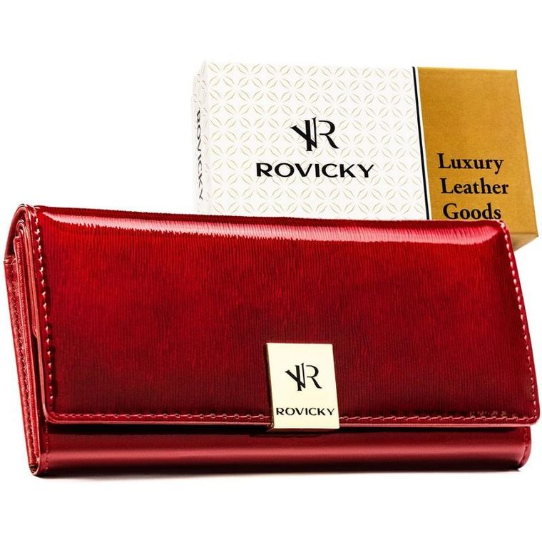 Portfel, czerwony, skórzany, Rovicky
