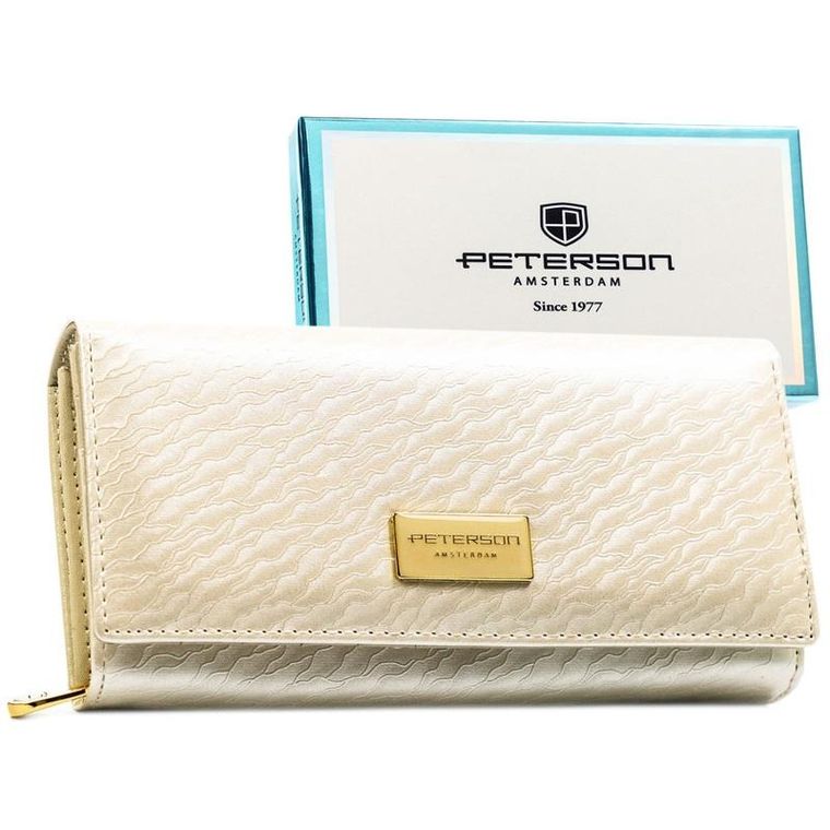 Portfel, ecru, RFID, Peterson