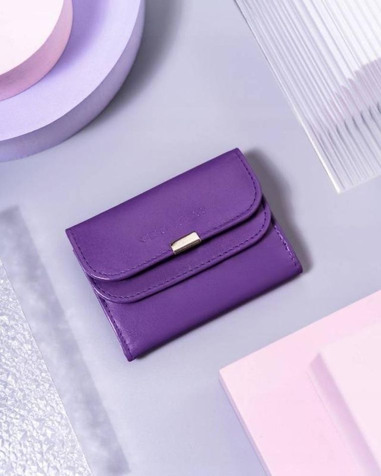 Portfel, fioletowy, skórzany, Peterson