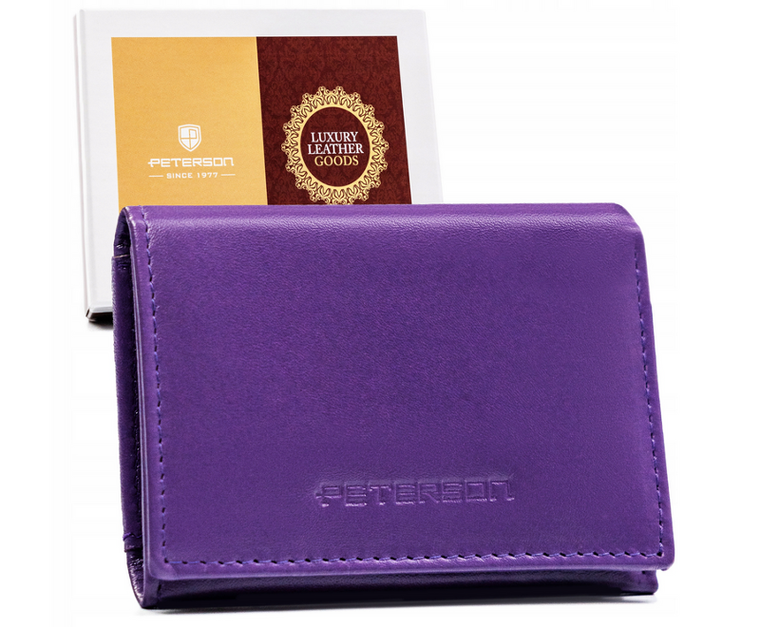 Portfel, fioletowy, skórzany, Peterson