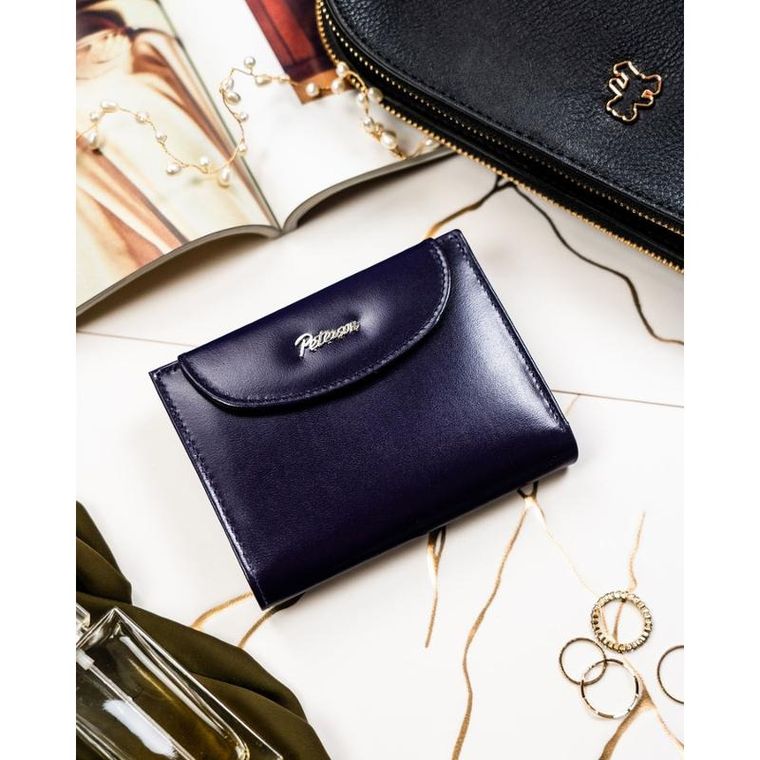 Portfel, fioletowy, skórzany, Peterson