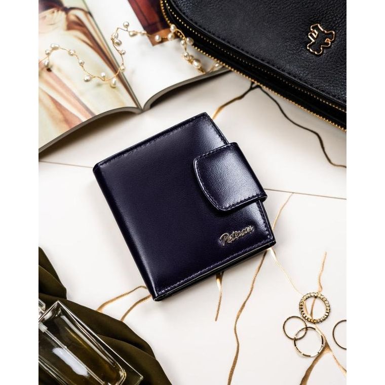 Portfel, fioletowy, skórzany, RFID, Peterson