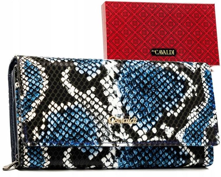 Portfel, granatowy, skóra ekologiczna, Cavaldi