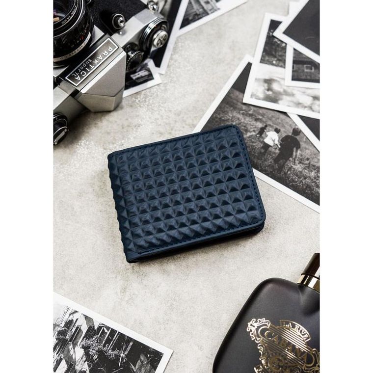 Portfel, granatowy, skóra ekologiczna, Peterson