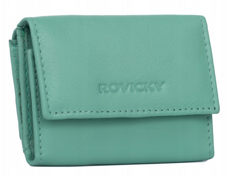 Portfel, jasnozielony, skórzany, Rovicky