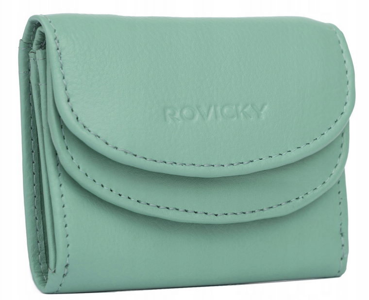 Portfel, jasnozielony, skórzany, Rovicky