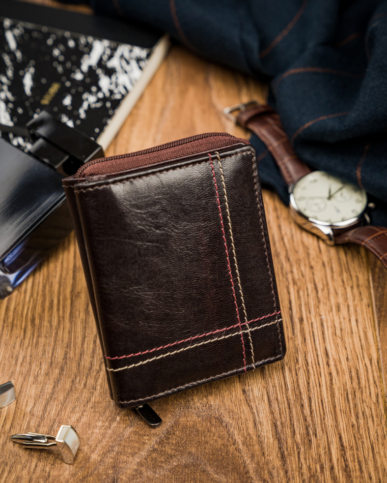 Portfel męski, skórzany na karty, Always Wild