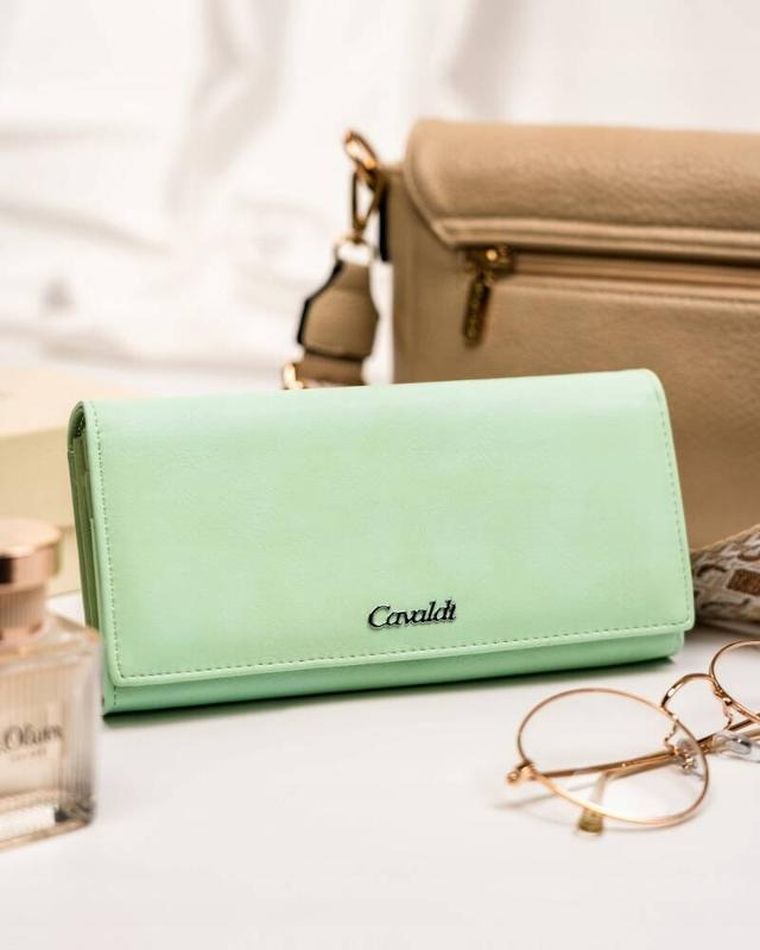 Portfel, miętowy, skóra ekologiczna, 4U Cavaldi