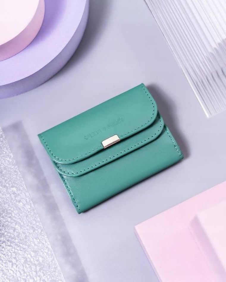 Portfel, miętowy, skórzany, Peterson