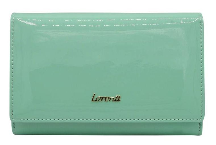 Portfel, miętowy, skórzany, RFID, Lorenti