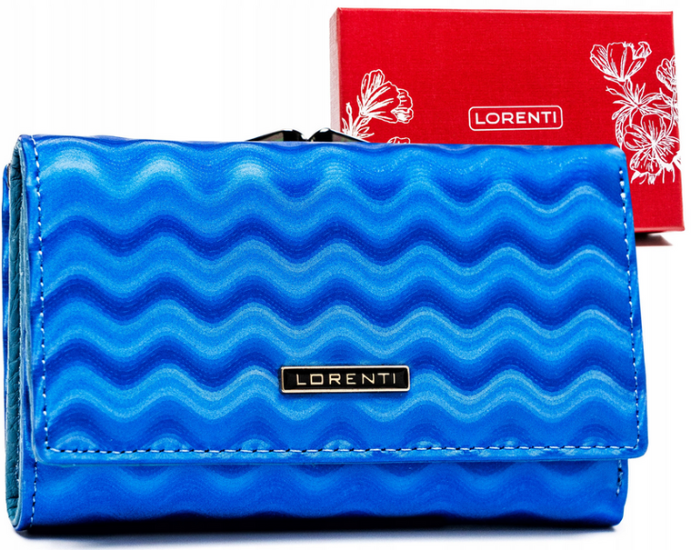Portfel, niebieski, skórzany, Lorenti