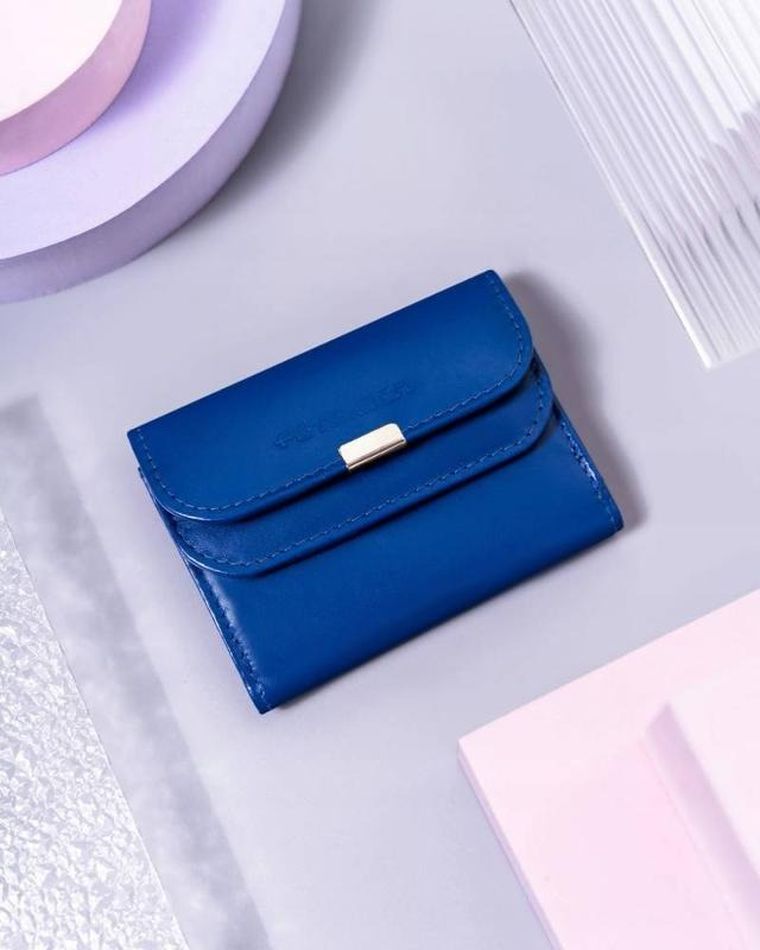 Portfel, niebieski, skórzany, Peterson