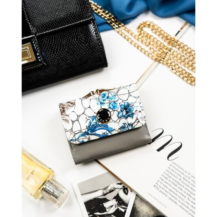 Portfel, niebieski, skórzany, Peterson